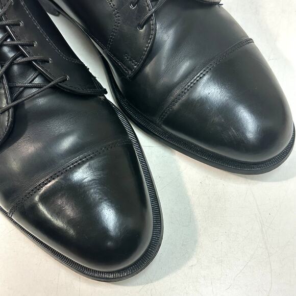 VGUC Rancourt & Co. x Cole Haan Cap Toe Derby Black Calf Maine USA 11 Wide E - Picture 5 of 13